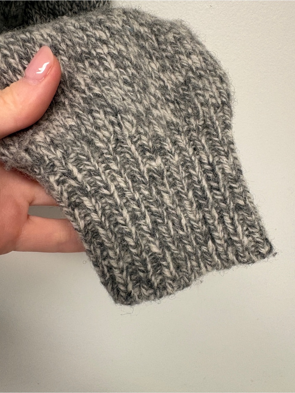 Vintage L.L. Bean 100% Lambswool Sweater Soft Grey Marled Sz L / Tall - Picture 4 of 10